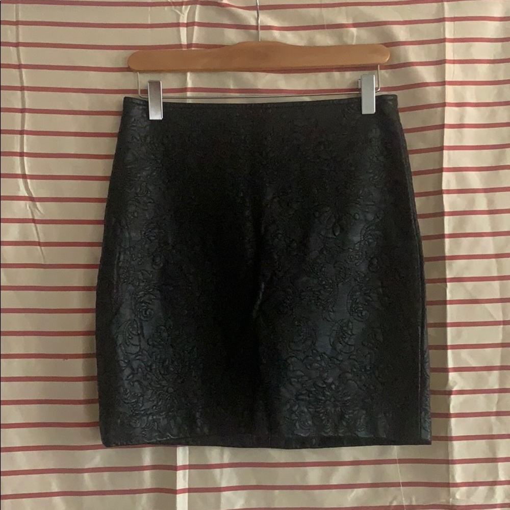 Black leather skirt